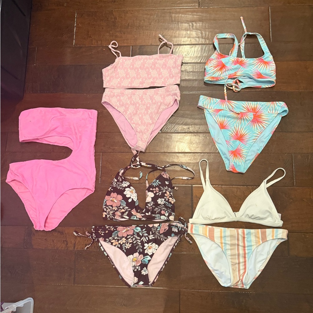 Women's Swim Bikinis Bundle - Pink, Blue, White, Floral